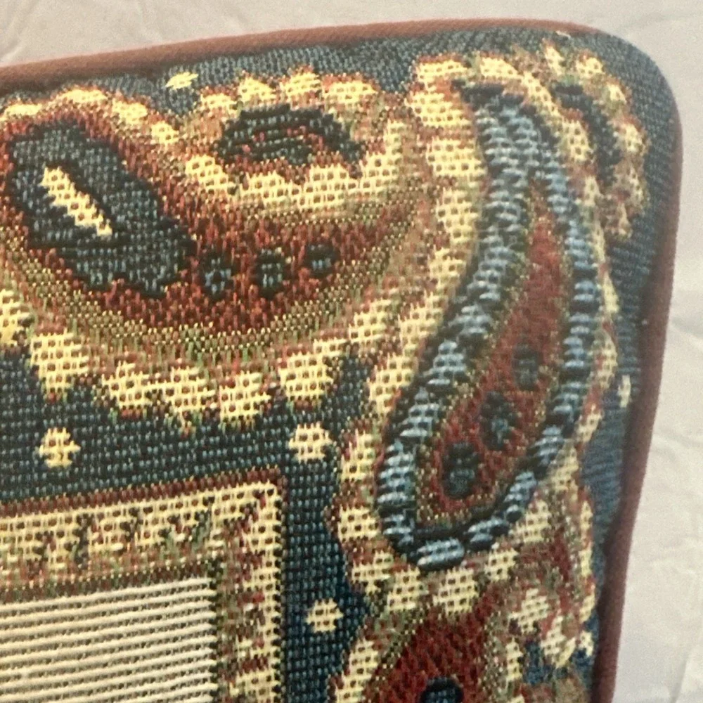Vintage Needle Point Small  Paisley‎ Pillow A Brother is a Lifelong Friend 9x12